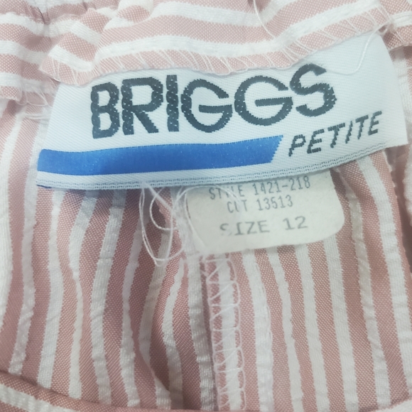 VINTAGE BRIGGS PETITE Candystripe Skirt Pink/White Waist Size 28" w/ Pockets! - Picture 5 of 6